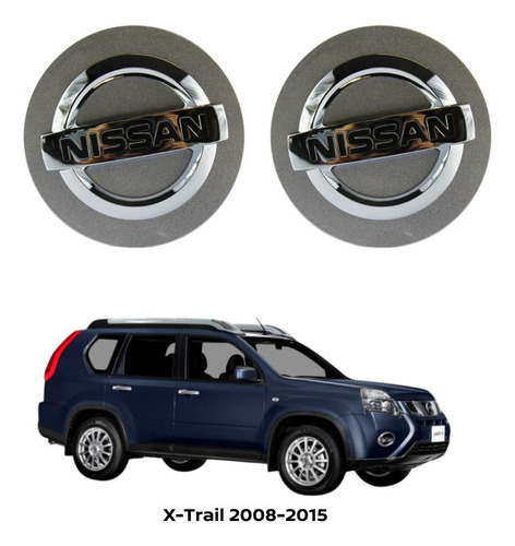 Tapón Rines De Lujo 2pz X-trail 2008 Nissan