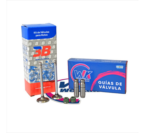 Valvula 3b Honda Biz 125 + Guias Fundición Weskan + Retenes