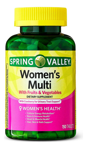 Spring Valley Multivitaminico Para Mujer Con 150 Tabletas Sabor S/n
