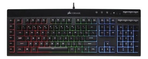 Teclado gamer Corsair Rgb Pro K55 QWERTY inglés US color negro con luz RGB