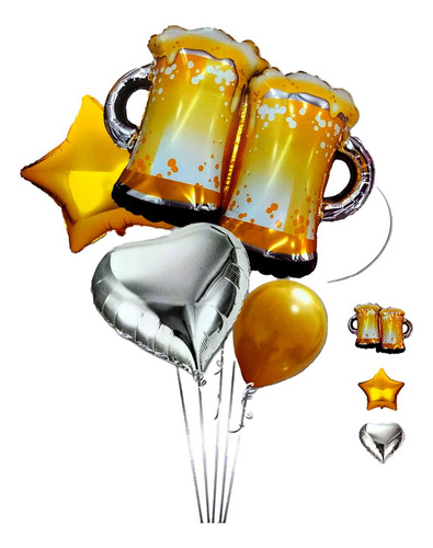 Bouquet Globos Cerveza Doble Corazón Estrella Homero 