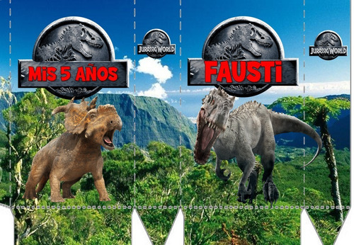 10 Bolsitas Golosineras Con Cordon Jurassic Park Word Dino