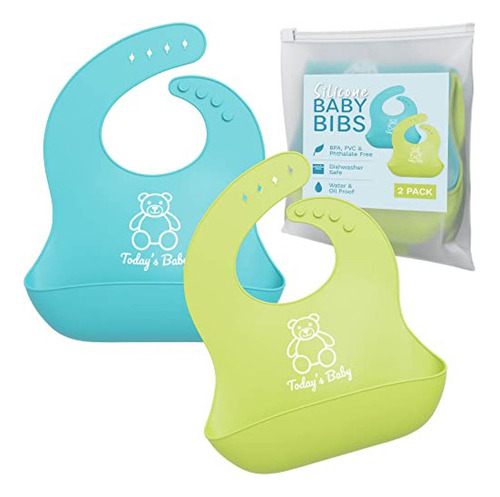 Baberos De Silicona Para Bebés - 2 Pk Baberos De Silicona Pa