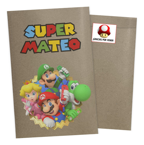 50 Bolsitas Golosineras Chip Bag Super Mario Personalizadas