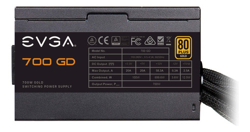 Fuente De Alimentación Evga 700 Gd 700w 80+ Gold Con 5 Años