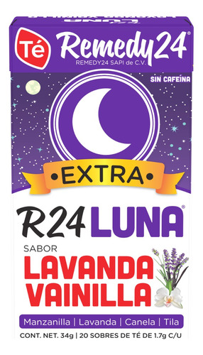Té Remedy24 Luna Extra Lavanda Vainilla
