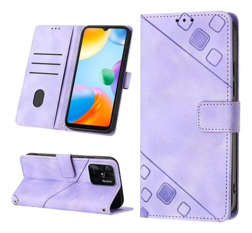 ( Funda Tipo Cartera Con Tapa En Relieve Para Xiaomi Redmi 10c