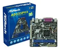 Comprar Placa Mãe Asrock Ad525pv3 + Dual Core Atom 1.8ghz Ddr3 Oem