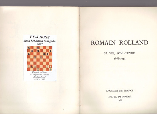 Romain Rolland Sa Vie Son Oeuvre 1866-1944, Archives France