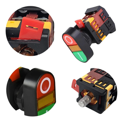 Botão Duplo Liga/desliga Com Ressalto Iluminado Norma Nr12