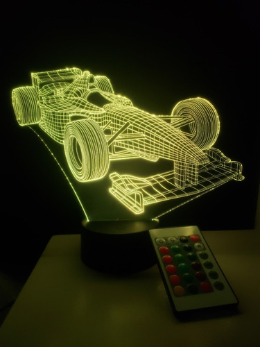 Imagen 7 de 8 de Lampara Led 3d Con Control Carro De Carreras