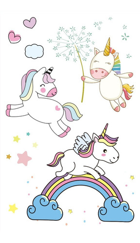 Imagen 10 de 10 de Tatuajes Temporales Tattoo Unicornio X10 Planchas Souvenir
