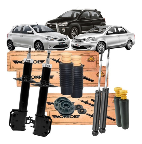 Kit Amortecedor Dianteiro Traseiro Toyota Etios 2012 A 2019