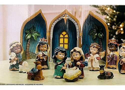 Imagen 1 de 10 de Nacimiento Navideño 12 Pzas, Decoración Navideña, Chico,lbp
