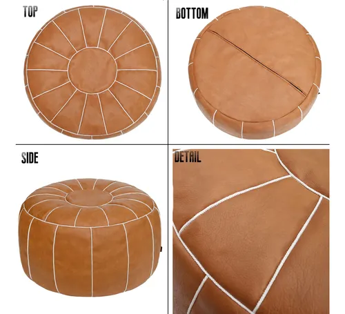 Thgonwid Entrufado Moroccan Moroccan Round Pouf Pour Foot Sh