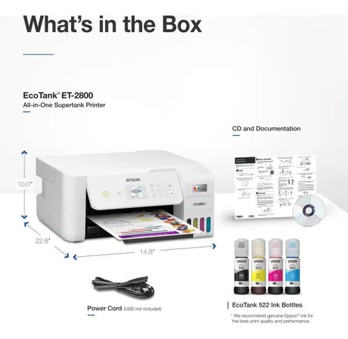 Impresora Supertank Epson Ecotank Et-2800, Inalámbrica, Todo
