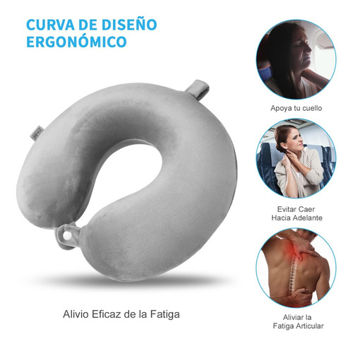 Almohada De Viaje, Almohada Cervical De Espuma Viscoelástica