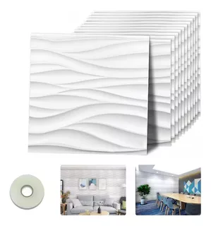 Panel Decorativo 3d Impermeable De Pvc,30x30cm 50pcs,4.5m²