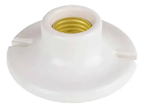 Douille Lumineuse (porte-ampoule) En Porcelaine Blanche Sans Clé - 660W 250V - Avec Vis De Montage - Neuf