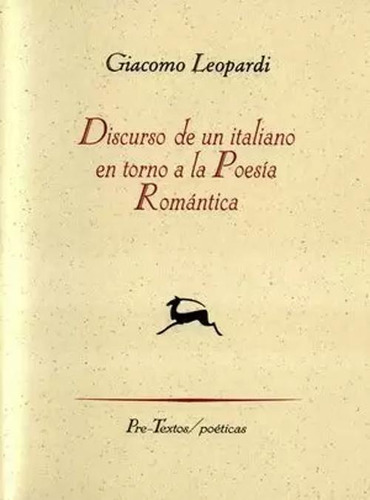 Libro Discurso De Un Italiano En Torno A La Poesía Romántic