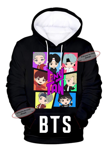 Ks Bts Moda K-pop Sudadera Jimin V Jungkook Bt21 Fugura 