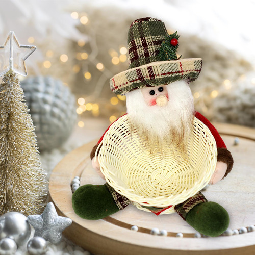 Cesta De Mimbre Para Adornar En Fiestas Con Recipiente Para