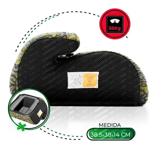 Imagen 3 de 9 de Booster Asiento De Auto Apoya Brazo Niños Minions 15-36kgs