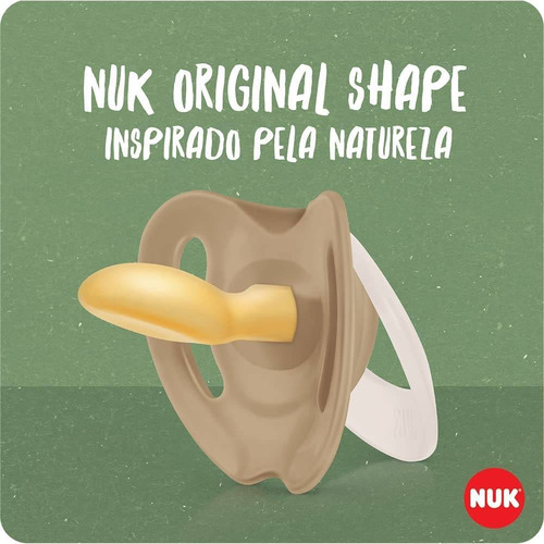 Chupeta Nuk For Nature Bico Latex 0-6 Meses Kit Com 2 Peças