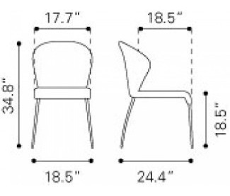 Imagen 7 de 9 de Silla Zuo Modelo Oulu Color Mandarina Këssa Muebles
