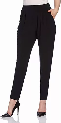 Pantalón De Vestir Talle Alto Negro Con Pinzas, Talla En Usa Mujer  Pantalon