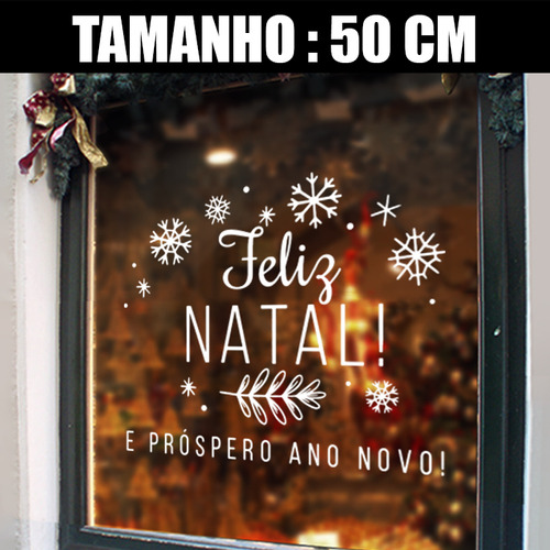 Adesivo Decorativo Natal Branco - Prospero Ano Novo