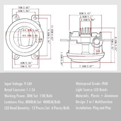 Faros Niebla Led Lupa 3d Aro Led Para Renault Logan Sandero