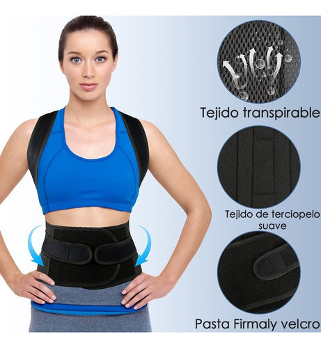 Corrector De Postura Con Columna Vertebral Soporte Placa