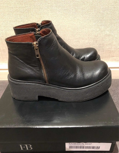 Botas Febo De Cuero Negro Talle 37 Excelente Estado