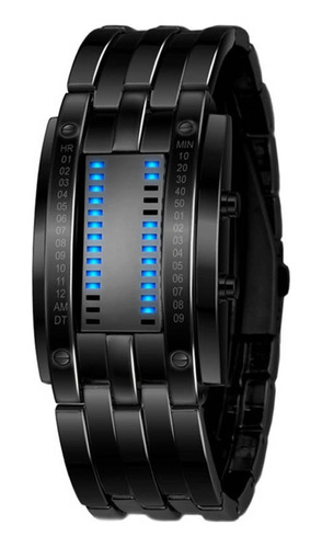 Reloj Binario Matrix De Pulsera Digital Led Moda Clási Negro