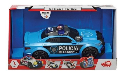 Patrullero Policia De La Ciudad A Pilas Motorizado Abre Baul