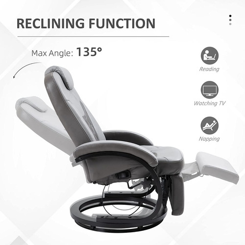 Silla Reclinable Con Reposapies Color Gris Marca Homcom