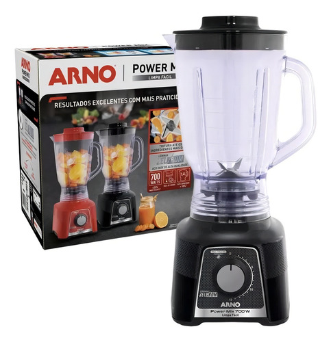 Liquidificador Arno Power Mix 700w Lq33 Negro