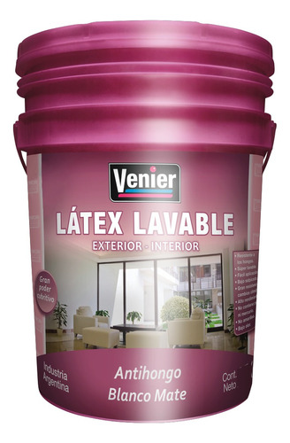 Latex Interior/exterior 4 Litros Lavable Antihongos Venier