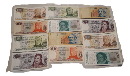 Billetes Antiguos De Argentina Pesos Australes Son 12 Oferta