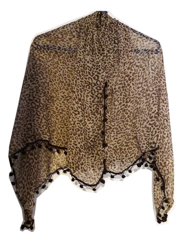 Pañuelo Chalina Cuadrado Con Estampado De Leopardo Liquido