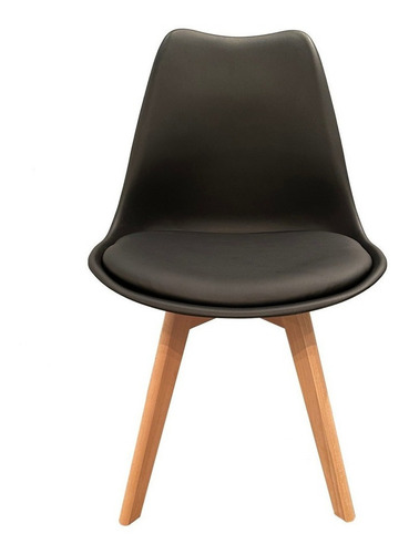 Imagen 2 de 4 de Silla de comedor E-Chairs By Masliah Eames Tulip, estructura color negro, 4 unidades