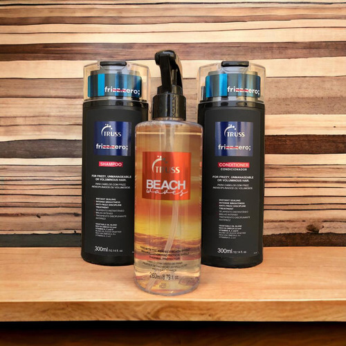 Truss Frizz.zero Shampoo Condicion 300ml + Beach Waves 260ml