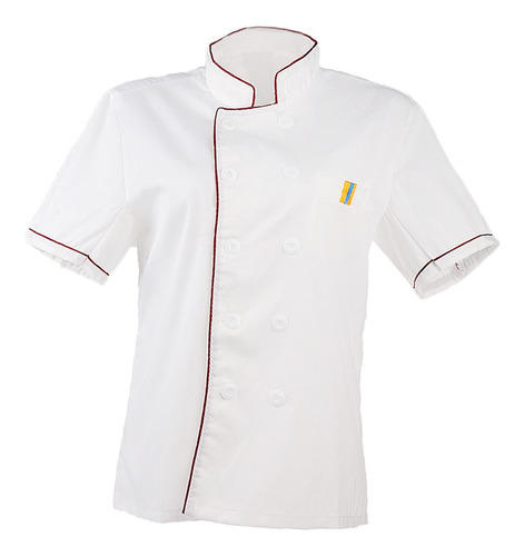 Chaquetilla De Uniforme De Chef Con Botonadura Simple Unisex