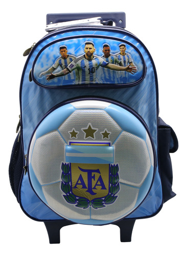 Mochila Con Carro Grande 16p Afa Argentina Messi Campeones