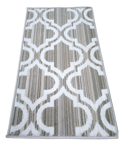 Alfombra Costado Cama Moderna 0,5x0,9 Vs. Modelos Pelo Corto Ancho 0.5 Cm Color Gris Claro Diseño De La Tela Hindu Largo 0.9 Cm