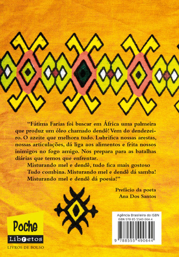 Mel e dendê: Poemas, de Farias, Fátima. Libretos Poche Editorial Libretos Comunicação LTDA, capa mole em português, 2020