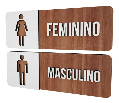 Placa Indicativa Sinalização Toalete Feminino E Masculino