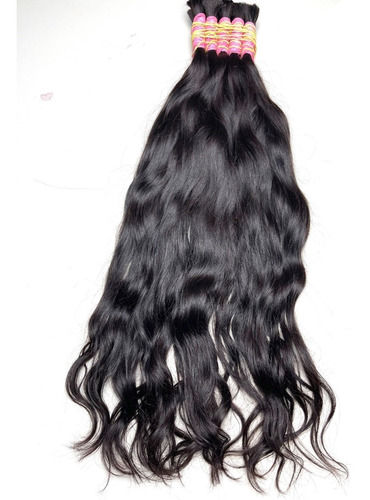 Cabelo Humano Ondulado Natural 65cm 50g Solto Mega Hair
