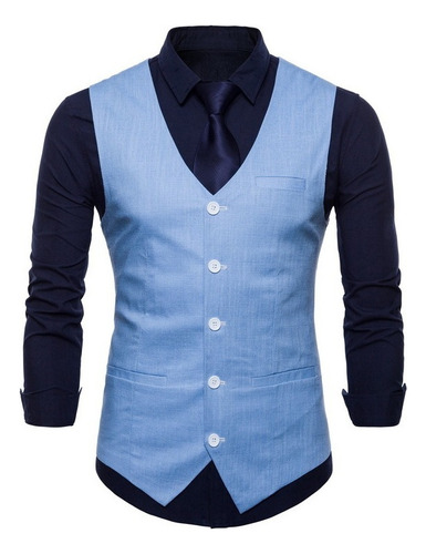 Chaleco De Traje Casual De Lino Y Algodón Para Hombre Chalec